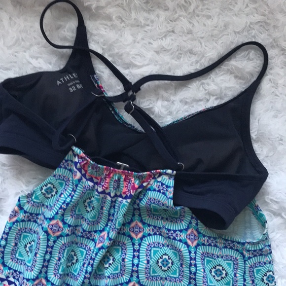 SOLD Athleta Tankini Top Milticolor Blue Swim Top 32B/C - Picture 5 of 8